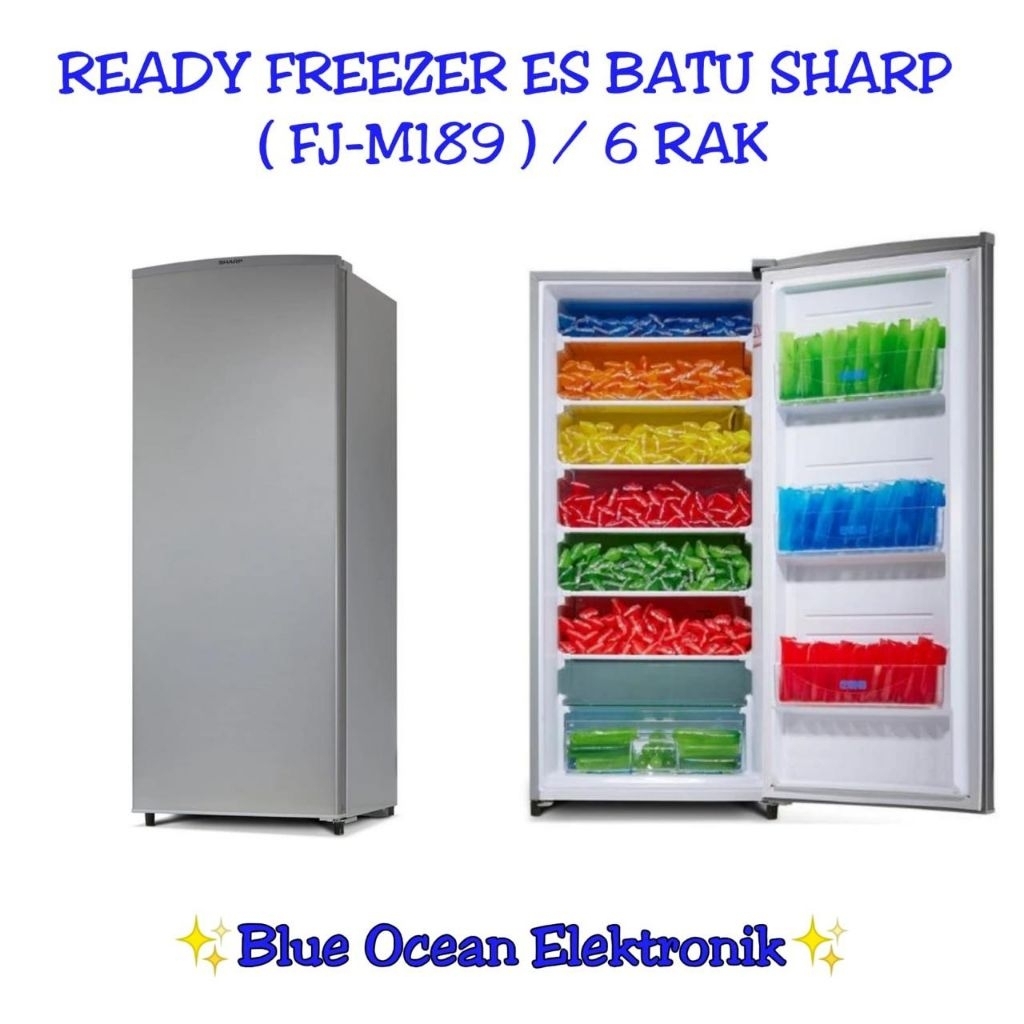 KULKAS ES BATU SHARP / FREEZER ES BATU SHARP / FJ-M189 / 6 RAK