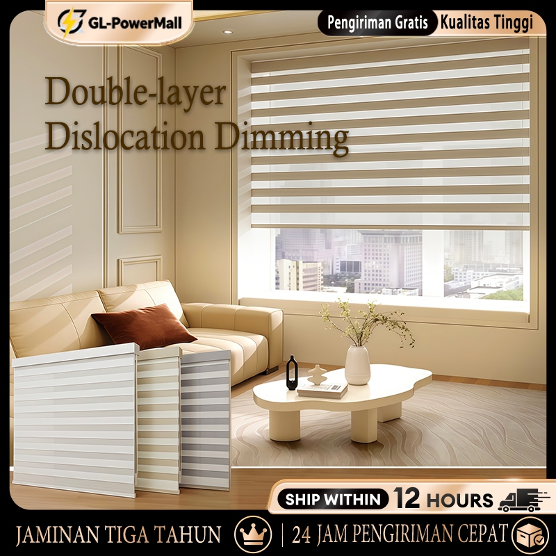 Zebra Roller Tirai Gulung Jendela Tirai Jendela Gulung/Kerai - Tirai Minimalis - Roman Shades - Gord