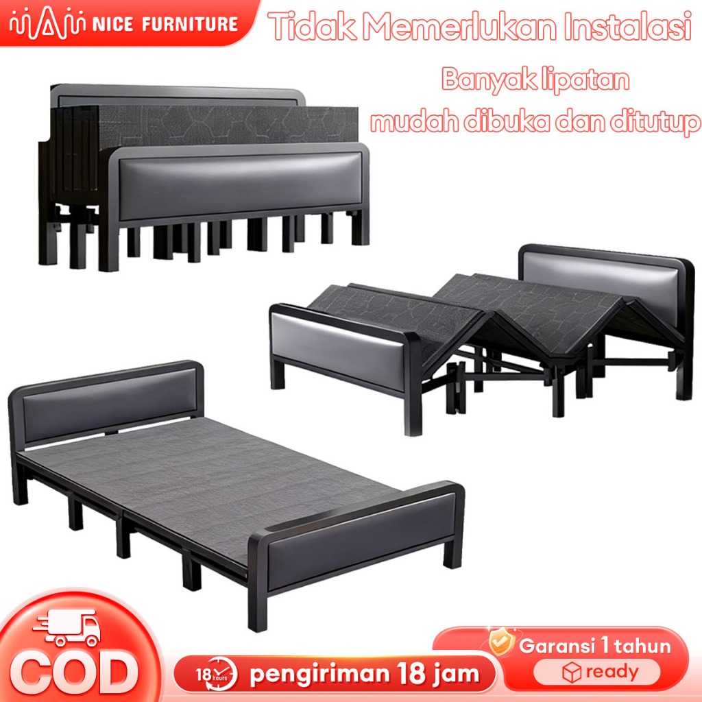 Tempat Tidur Lipat Portable Ranjang Lipat Multifungsi Ranjang Lipat Besi Divan Dipan Yang Tebal