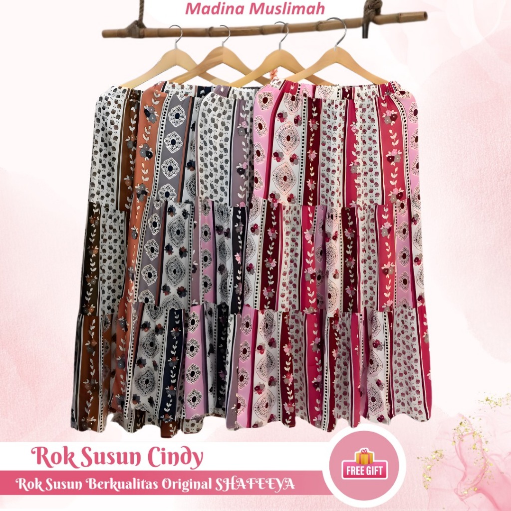 Rok Susun Cindy by Naima | Bohemian Style | Fashion Muslimah | Rok Layer | Rok Motif | Baju Unik | B