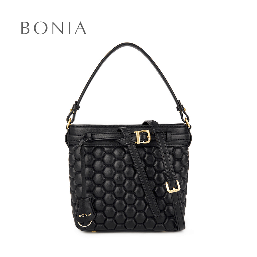 Bonia - Madeline Monogram Bucket Bag Black