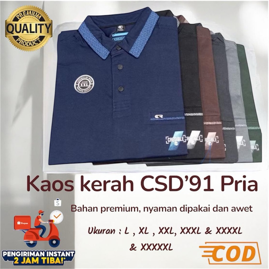 Kerah CSD'91 pria  / Kerah csd pria jumbo / kaos kerah pria kekinian