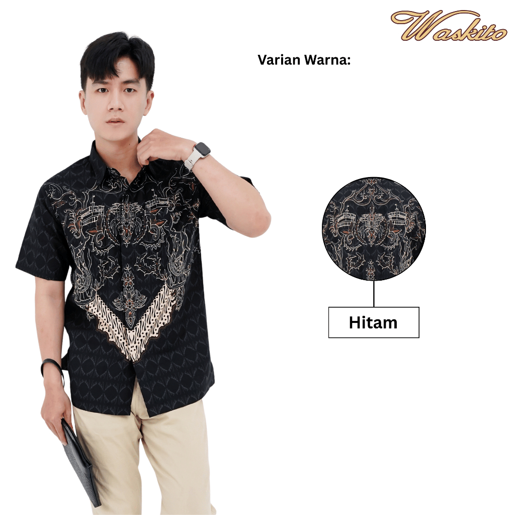 Waskito - Kemeja Batik Pria Katun Premium Lengan Pendek Motif Surabaya HB LE 2056