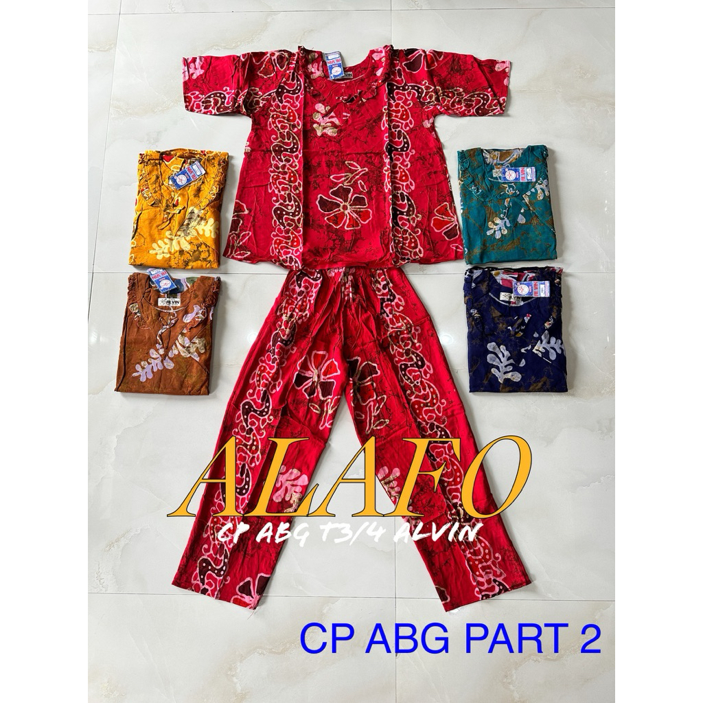 BAJU TIDUR NYAMAN CP ABG T3/4 BATIK ALVIN CITAK PART 2