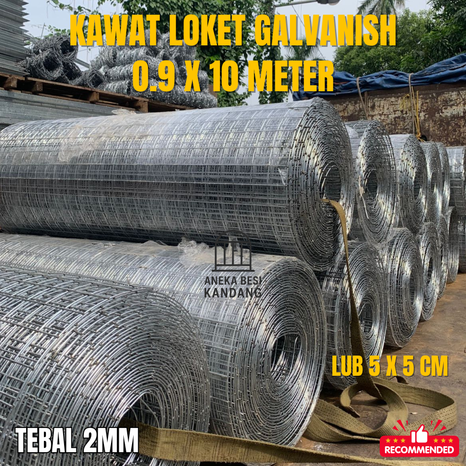 KAWAT LOKET GALVANIS 2MM ANTI KARAT | RAM MESH ROLL LUBANG 50x50MM | KUAT & SIAP PAKAI UNTUK PAGAR, 