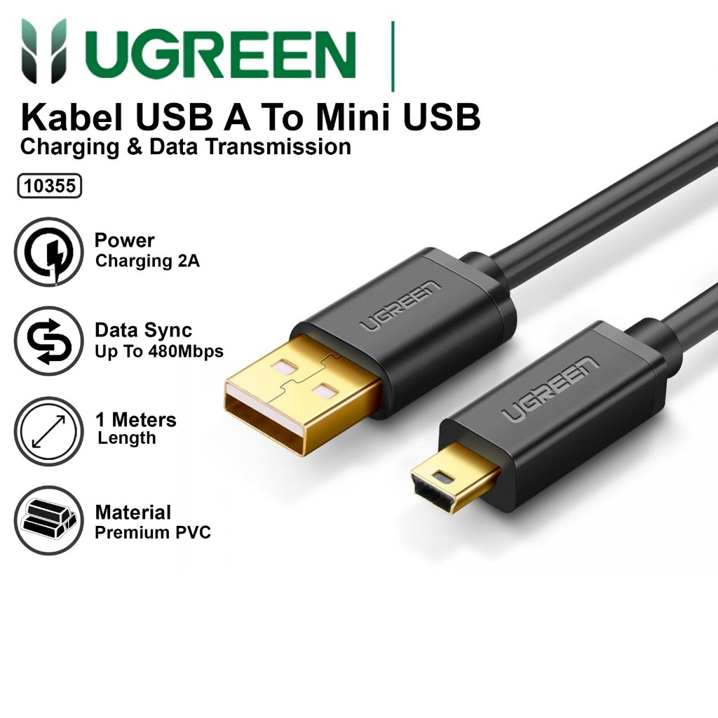 Ugreen USB- A 2.0 Male to Cable Mini 5P 1.m - 10355
