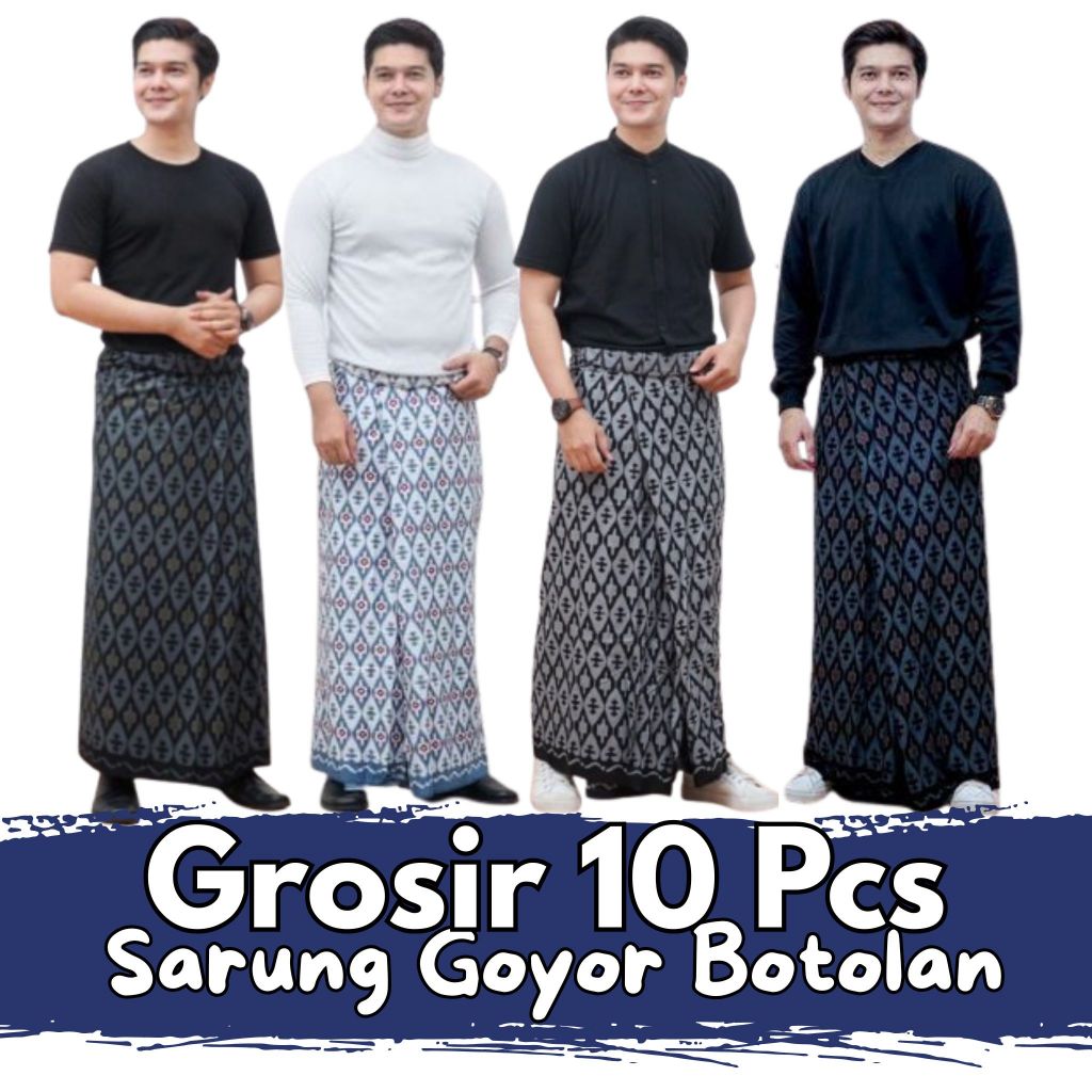 Grosir 10 Pcs Sarung Goyor Botolan Rayon Goyor Printing Batik Pekalongan Sarung Santri Dewasa Seraga