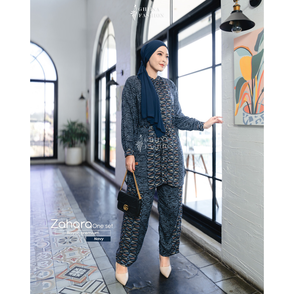 Zahara Tunik One Set Rayon Premium Ghiina Fashion