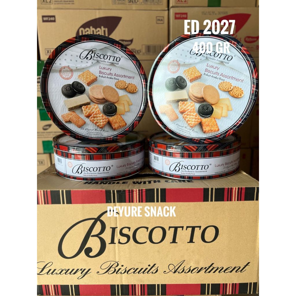 Biscotto Luxury Kaleng 400 Gram 1 Dus Isi 6 Kaleng / Biscotto Kaleng