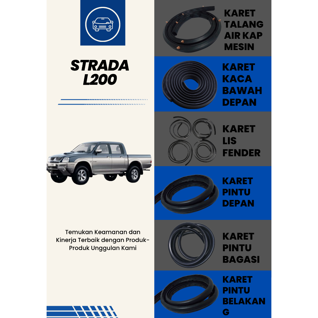 Karet karet  Mobil Mitsubishi Strada L200