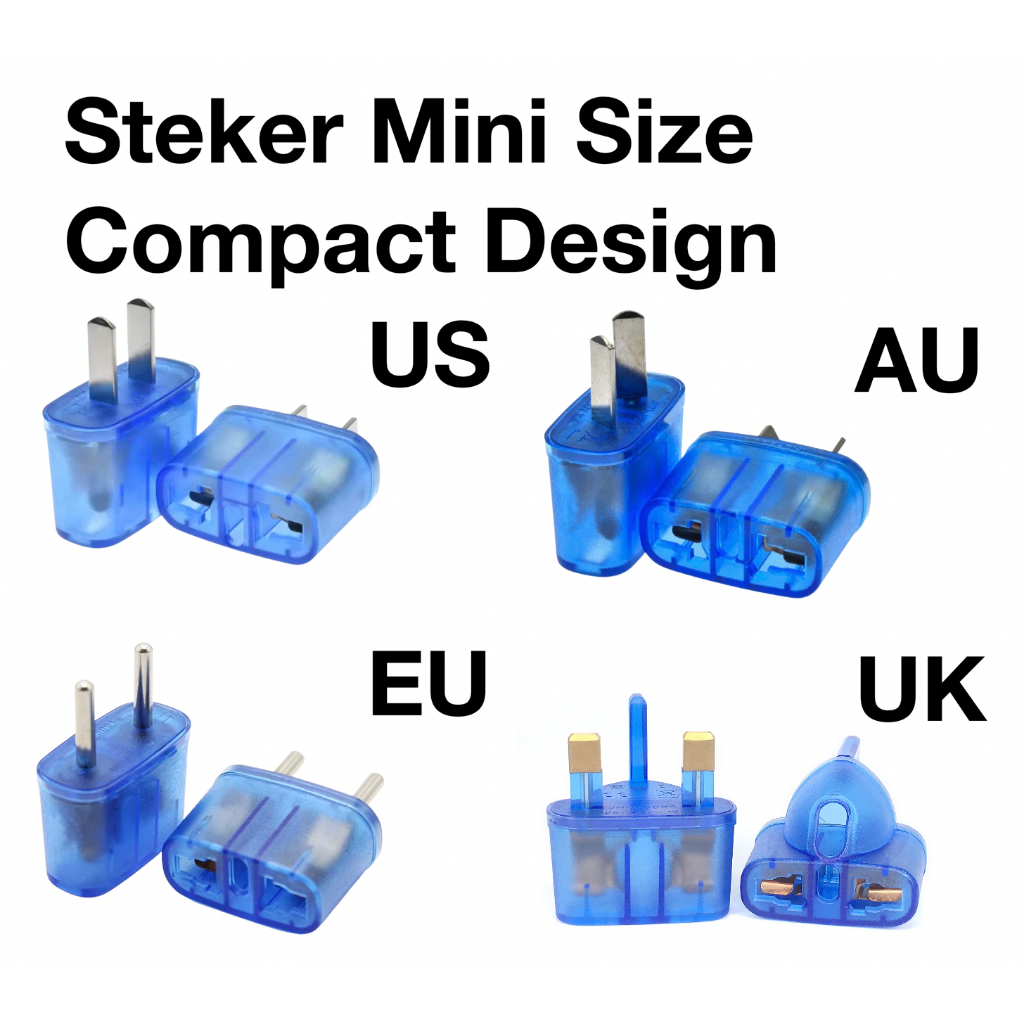 Mini Steker Colokan Listrik Converter US AU EU UK To EU US AU UK Adaptor Konverter Adapter Travel 12