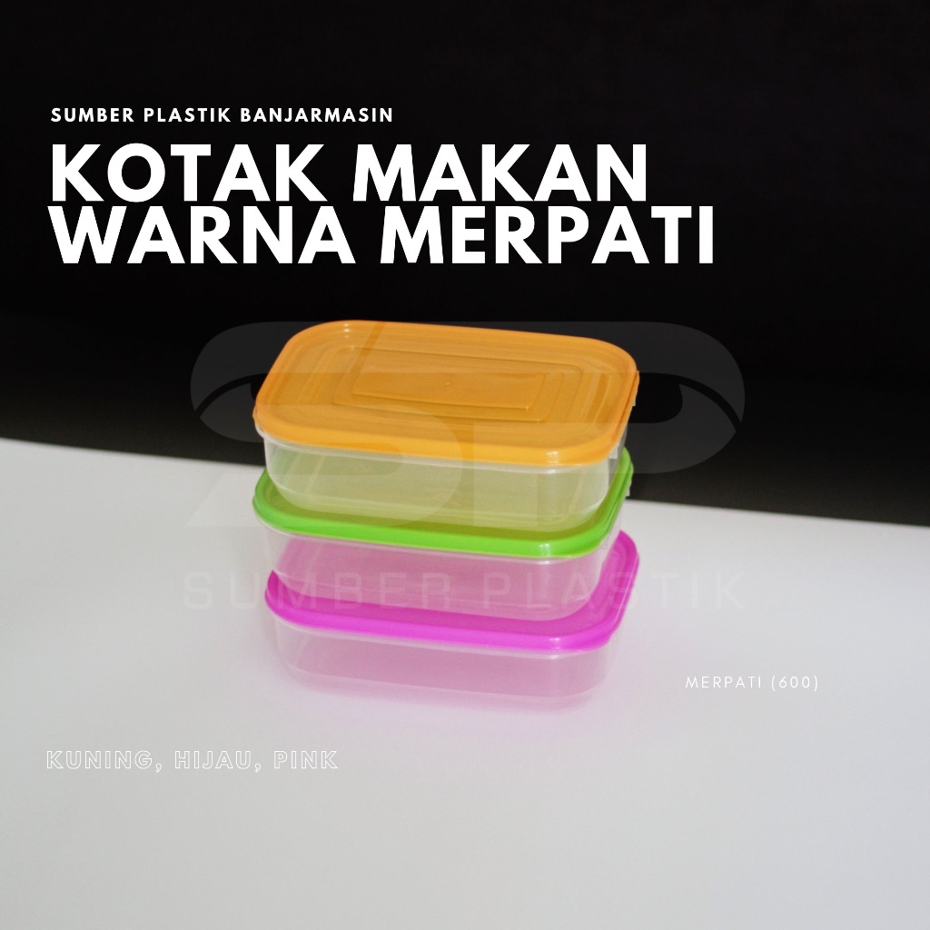 Ompreng 600 Merpati Kotak Makan Lunch Box Makanan Plastik Warna Serbaguna Wadah Penyimpanan Food Gra