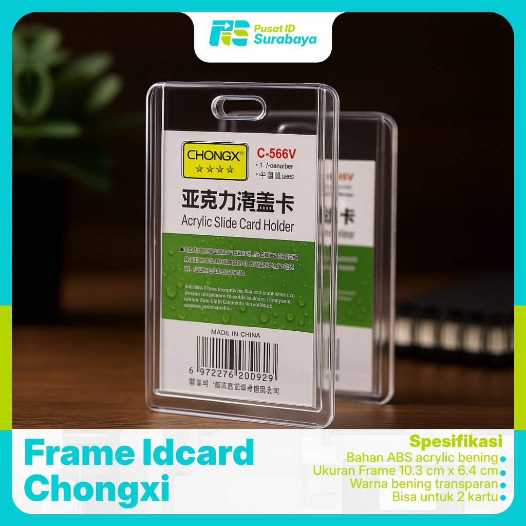 FRAME ID CARD HOLDER AKRILIK MERK CHONGXI FRAME BUKA TUTUP