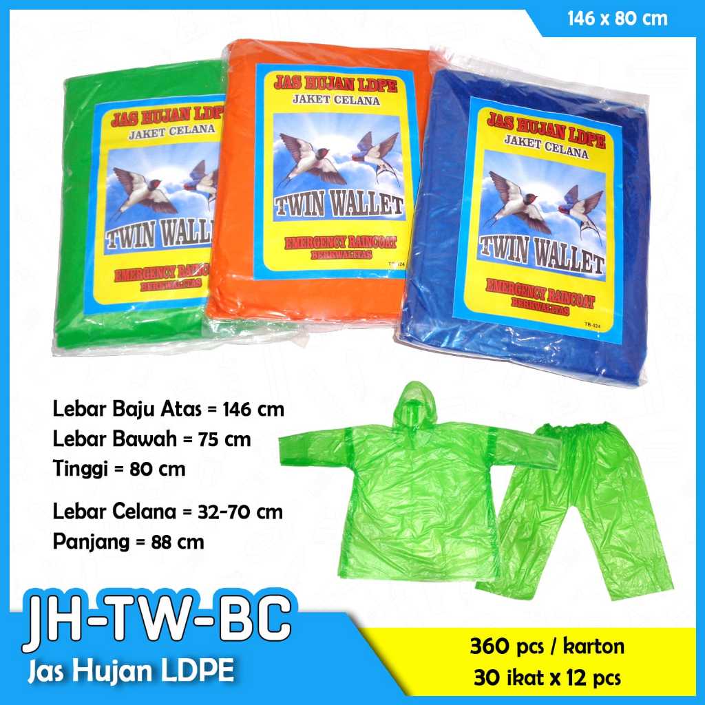 JAS HUJAN PLASTIK SETELAN BAJU DAN CELANA TEBAL DAN KUAT