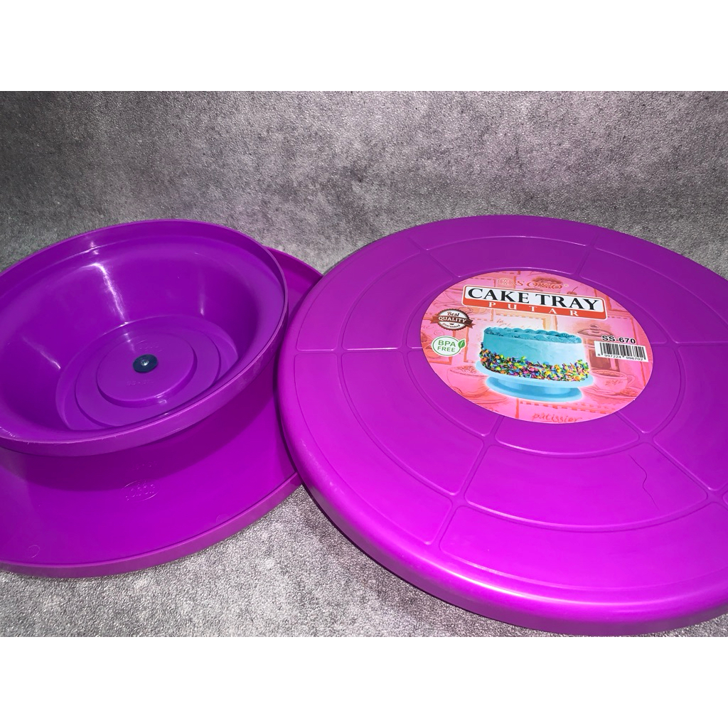 meja putar dekorasi kue maspion plastik cake tray maspion tatakan alat penghias kue ulang tahun