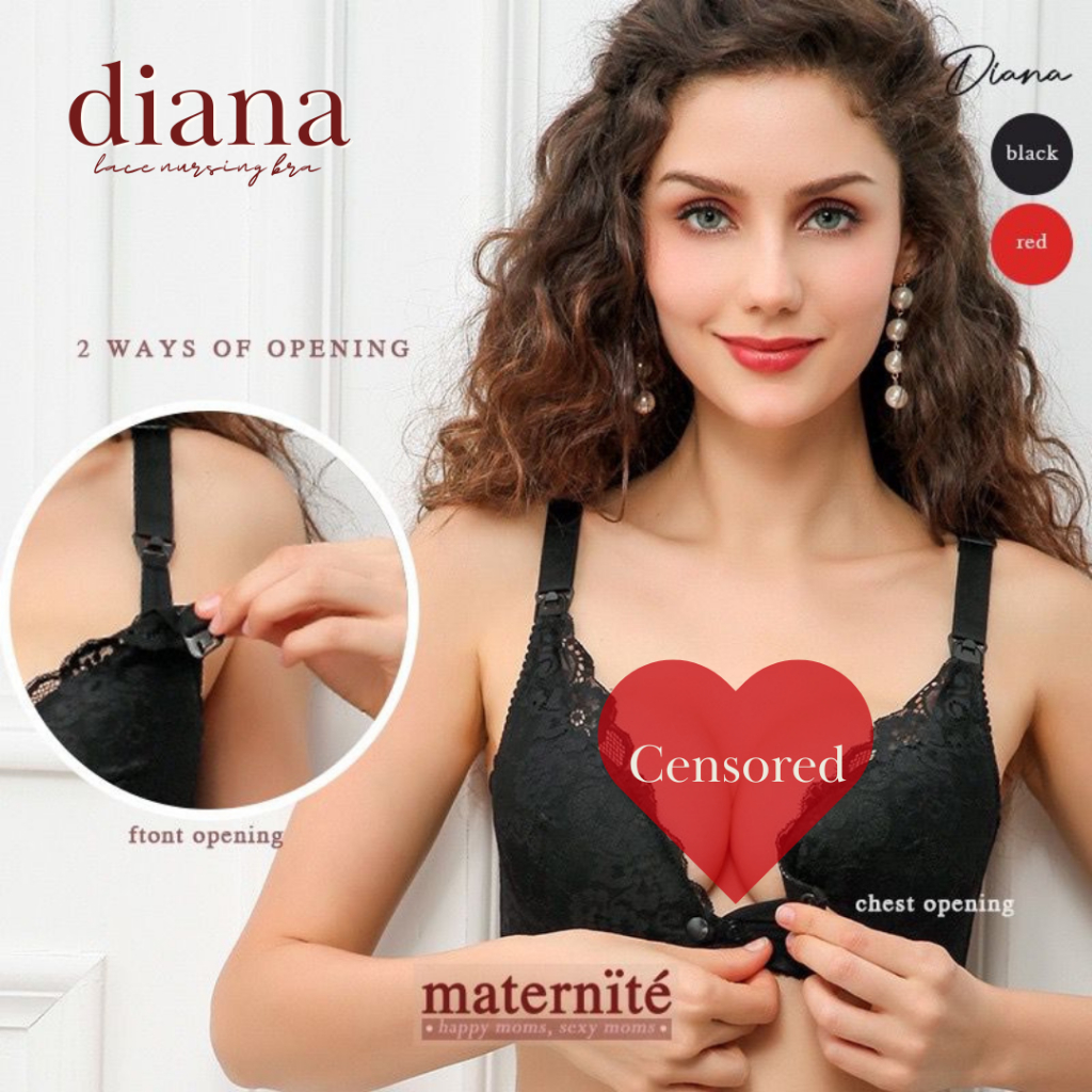 Bra menyusui tanpa kawat renda lace / Maternity Nursing Bra - Diana (BONUS EXTENDER)