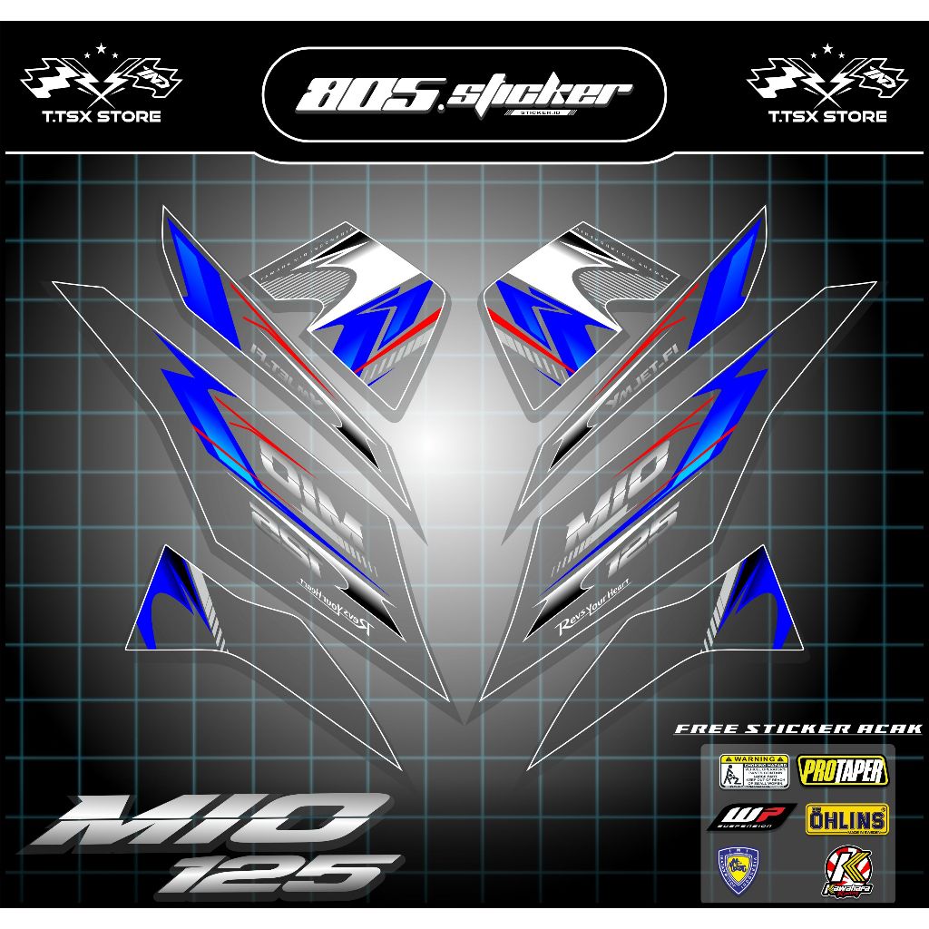 STRIPING STIKER TRANSPARAN MIO M3/STIKER VARIASI MIO 125/STRIPING MIO M3 125