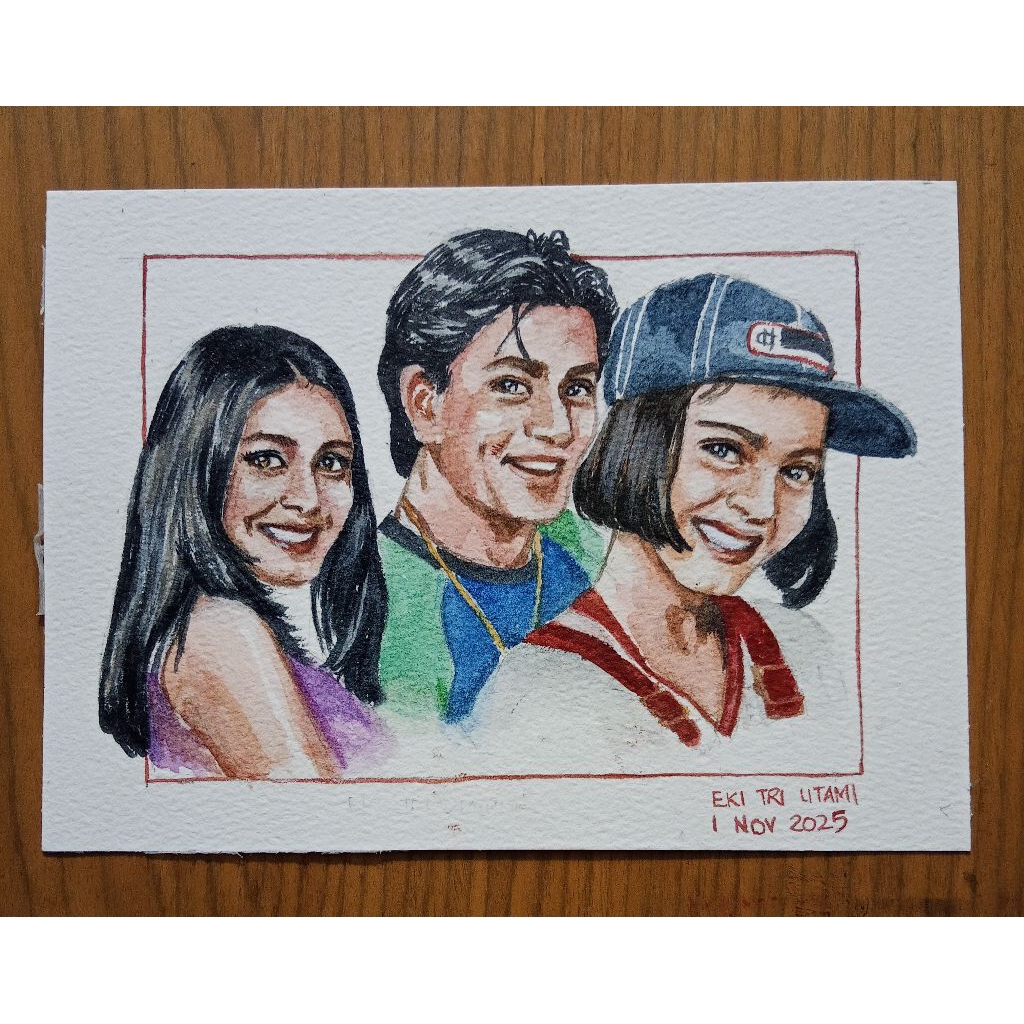 Portrait Watercolor Painting/Lukis Wajah Cat Air/Custom