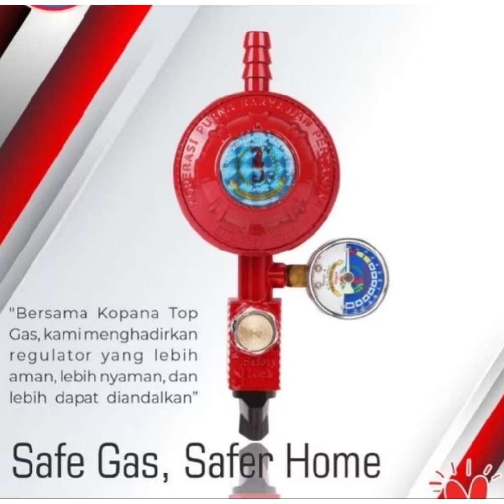 regulator gas safety lock KOPANA PERTAMINA ORIGINAL ( 1paket )