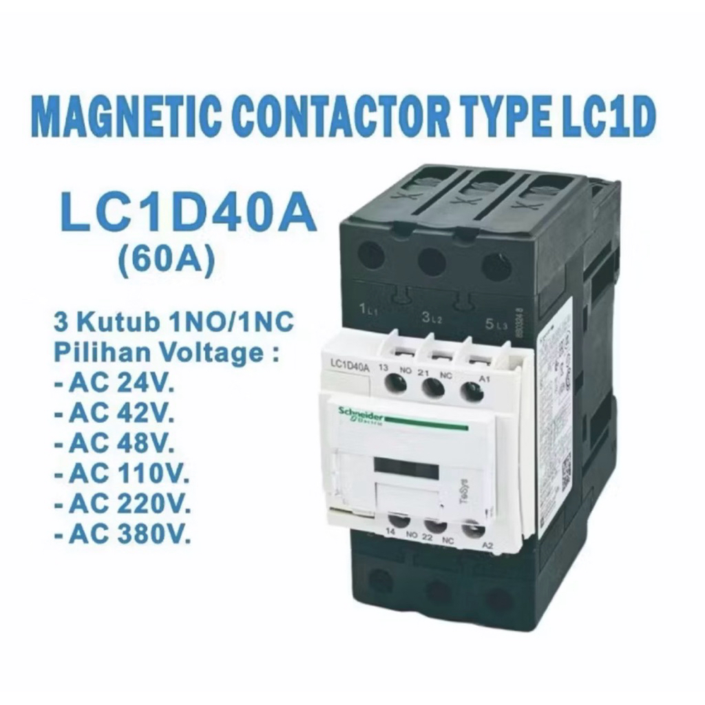Kontaktor Schneider LC1D40A Contaktor Schneider lc1d40A