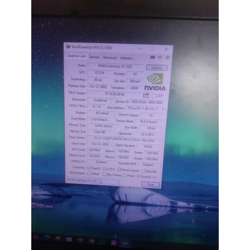 VGA Card Komputer Nvidia GT220