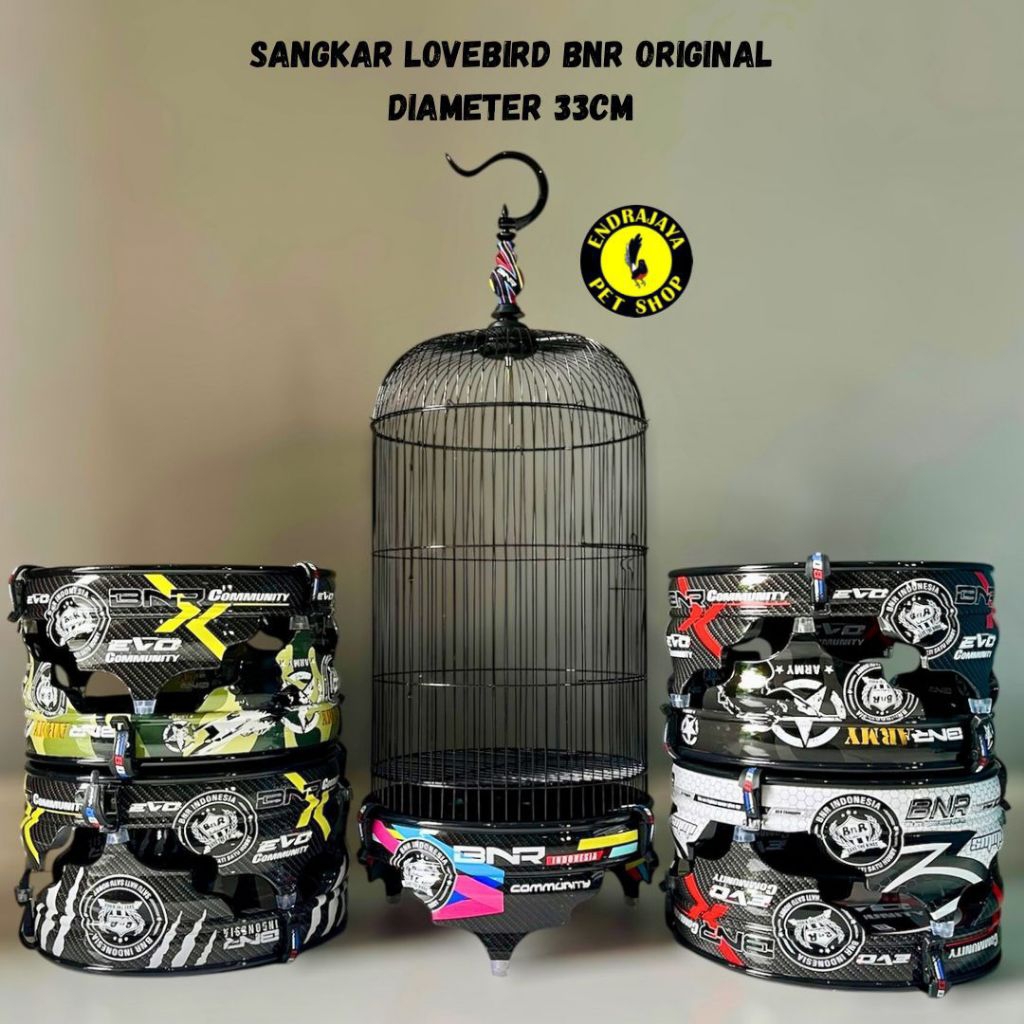 PROMO SANGKAR LOVEBIRD BNR ORIGINAL DECAL PVC TERMURAH DIAMETER 33 CM