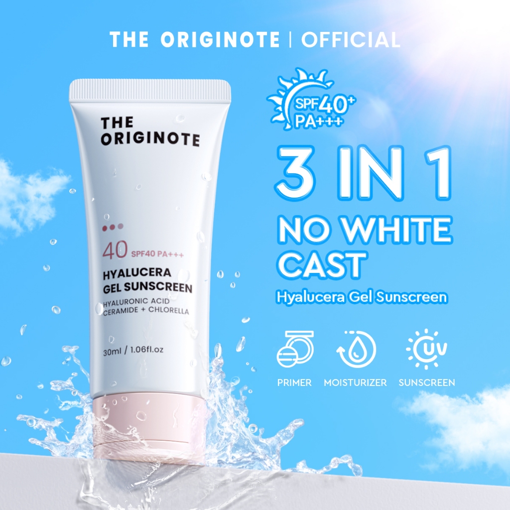 The Originote Hyalucera Gel Sunscreen SPF 40 PA+++ Tabir Surya untuk Skin Barrier Melembapkan Kulit 