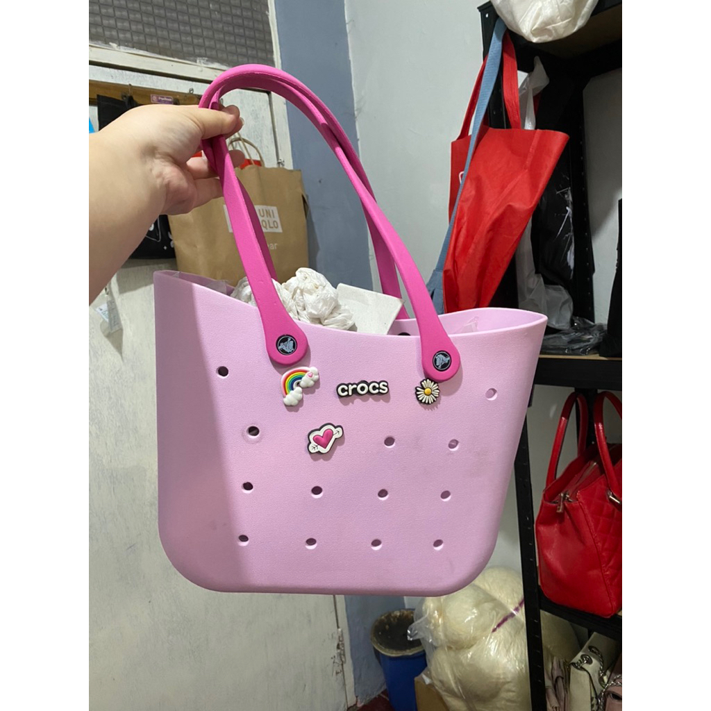 Pl tote bag crocs pink