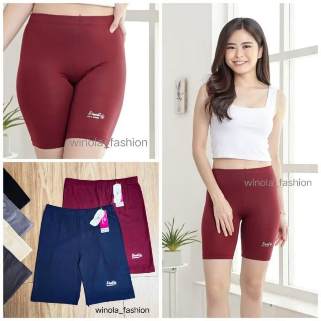 Short legging Miranda celana pendek strit jumbo bahan rayon spandex premium