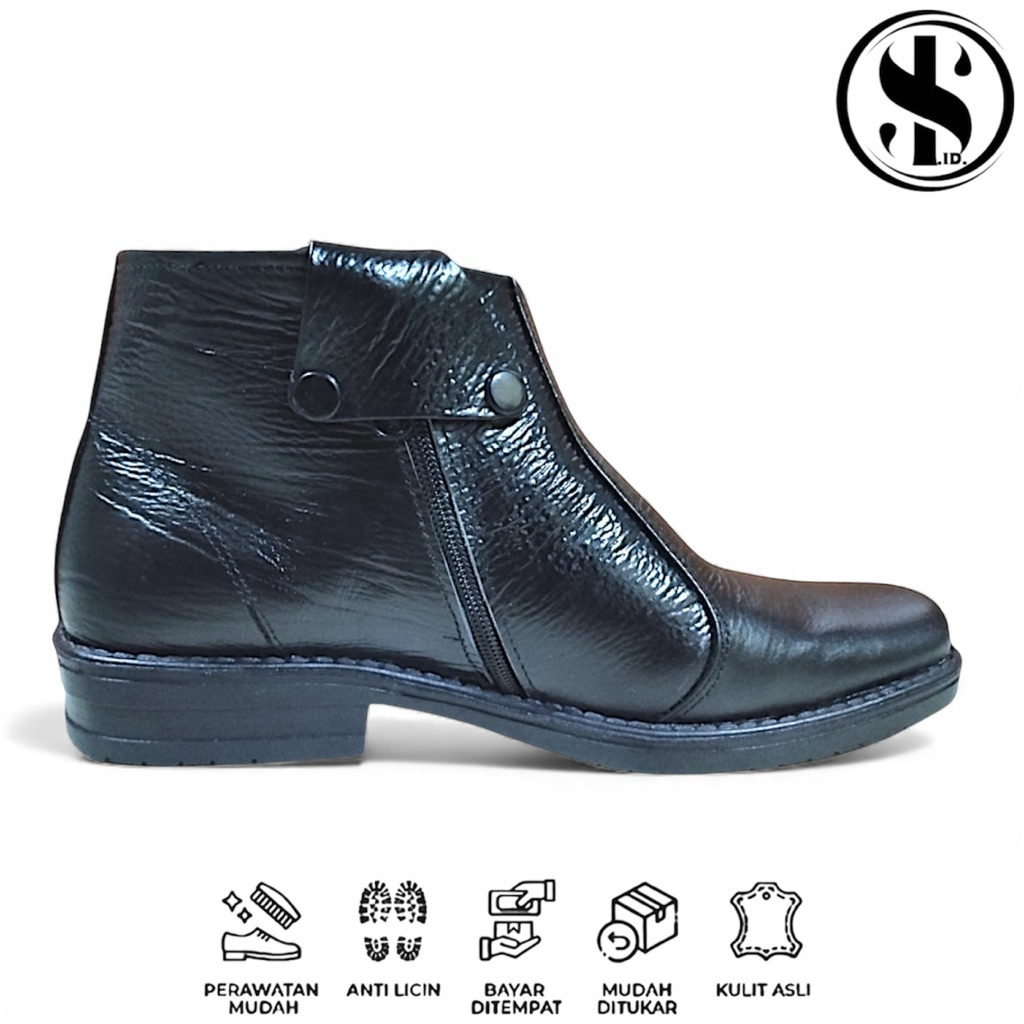 Sepatu Pantofel Crocodile Kulit High Sepatu Kantor Formal PDH Resleting Sepatu Pria Wanita