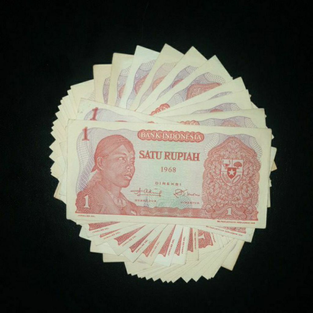 Uang Kuno 1 Rupiah Seri Sudirman 1968 UNC/GRESS