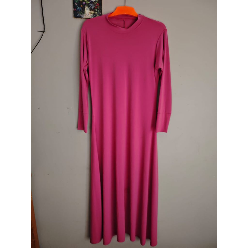 gamis polos fashion pink fanta
