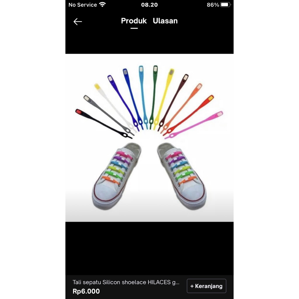 Hilaces tali sepatu bahan karet silicon shoelaces berkualitas