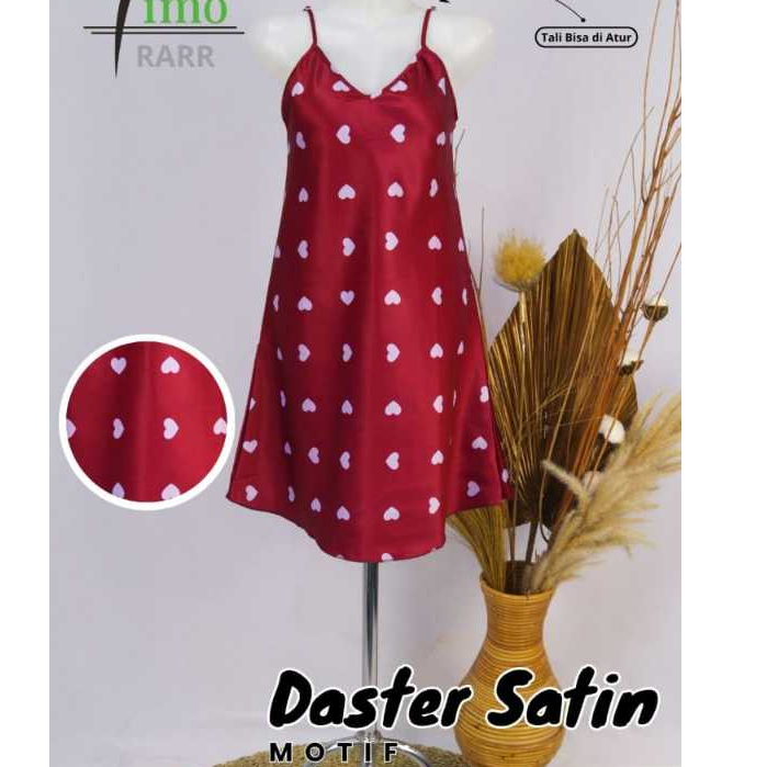 Daster Satin Baju Tidur Wanita sexy baju santai tali kecil Motif Cantik Saize L-XL