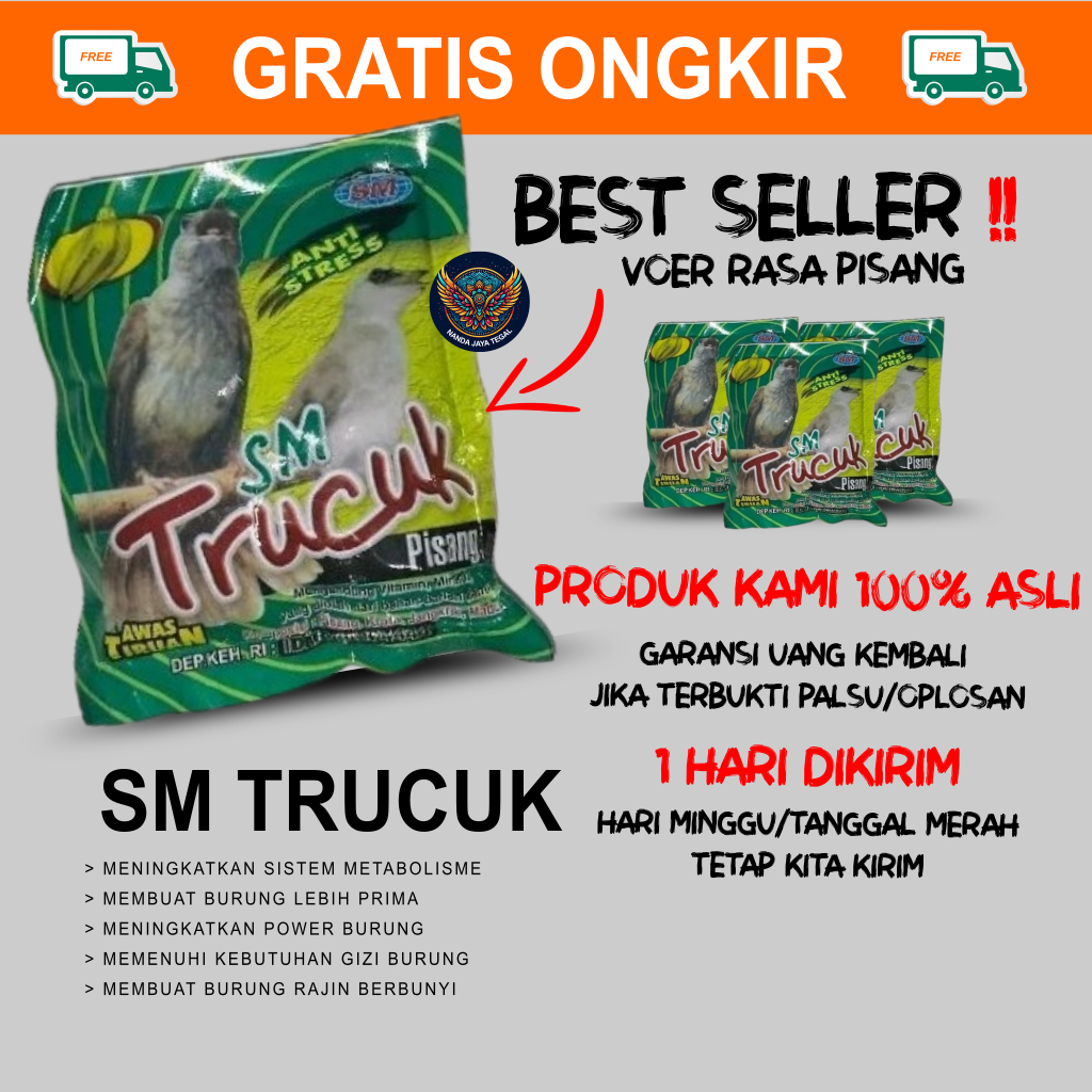 SM TRUCUK ORIGINAL PUR PISANG PAKAN BURUNG VOER SINAR MATAHARI CROCOK TRUCUKAN 100gr