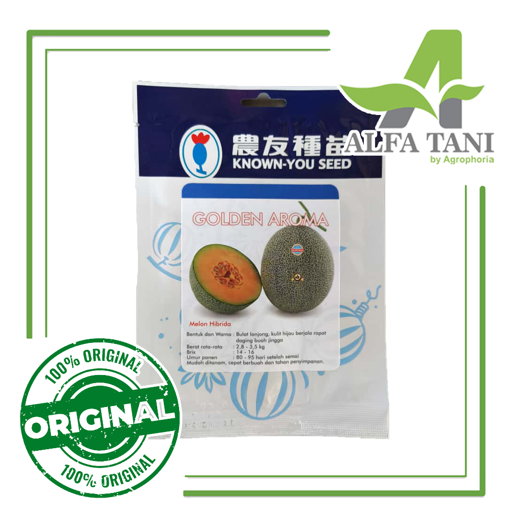 Benih Melon Golden Aroma 100 Seeds / Known You Seeds / Melon Orange