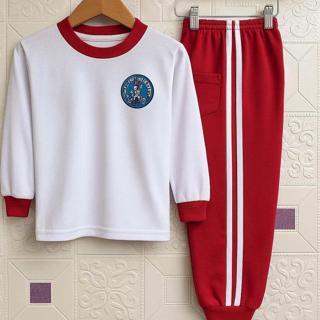 Setelan Baju Olahraga Anak Sekolah Merah - Putih PAUD | TK | SD