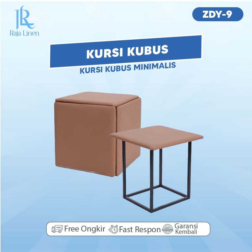 RAJA LINEN-Kursi Kubus Minimalis Ruang Tamu Rubic Cube Stool Bangku Ruang Tamu Bongkar Pasang