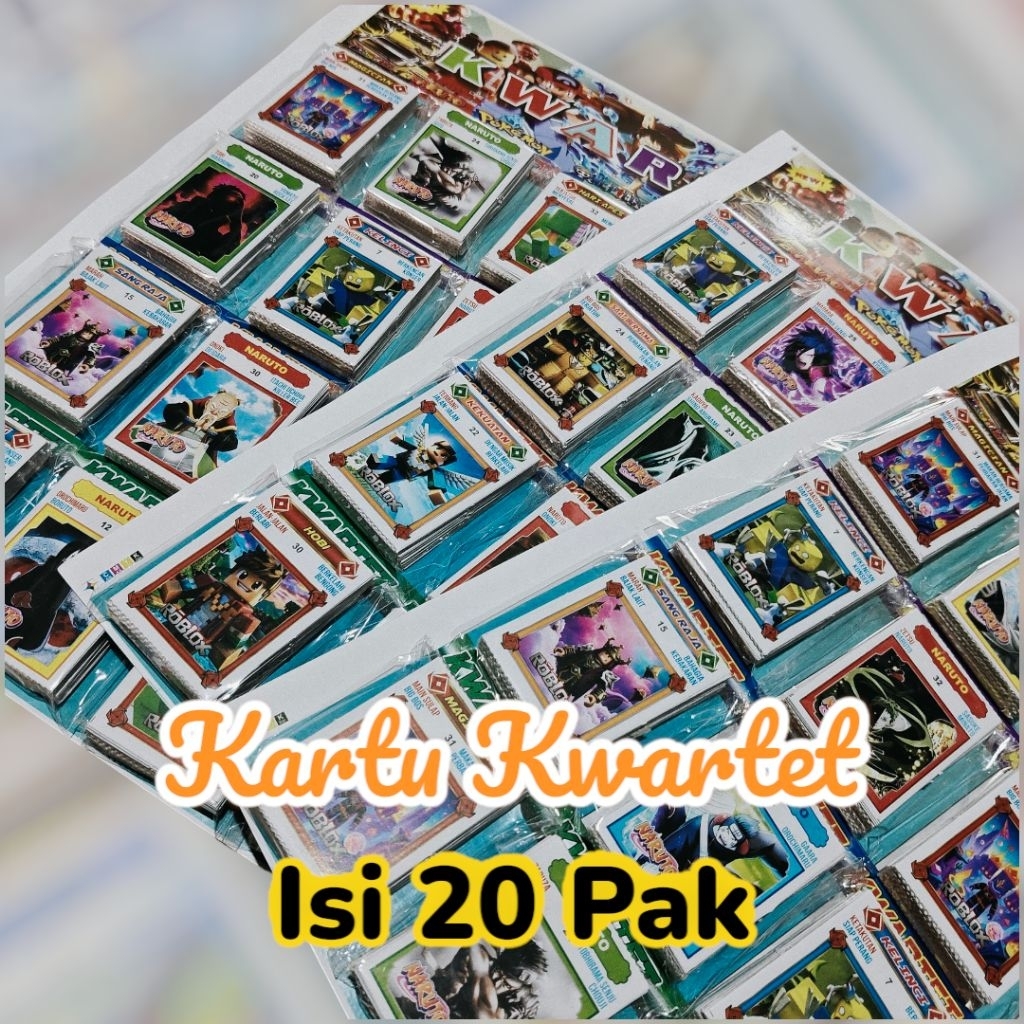 Mainan Kartu - Kartu Kwartet Gambar Karakter Hero Dan Game Murah - 1 Lembar Isi 20 Pak - Bisa COD