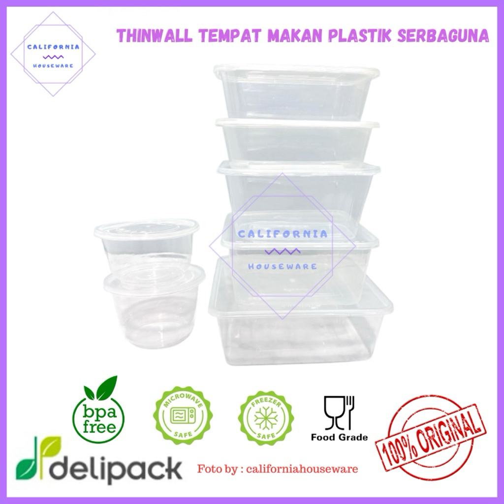 Thinwall Tempat Makan Plastik Serbaguna / Thinwall Square Kotak Makan Plastik / Thinwall Food Contai