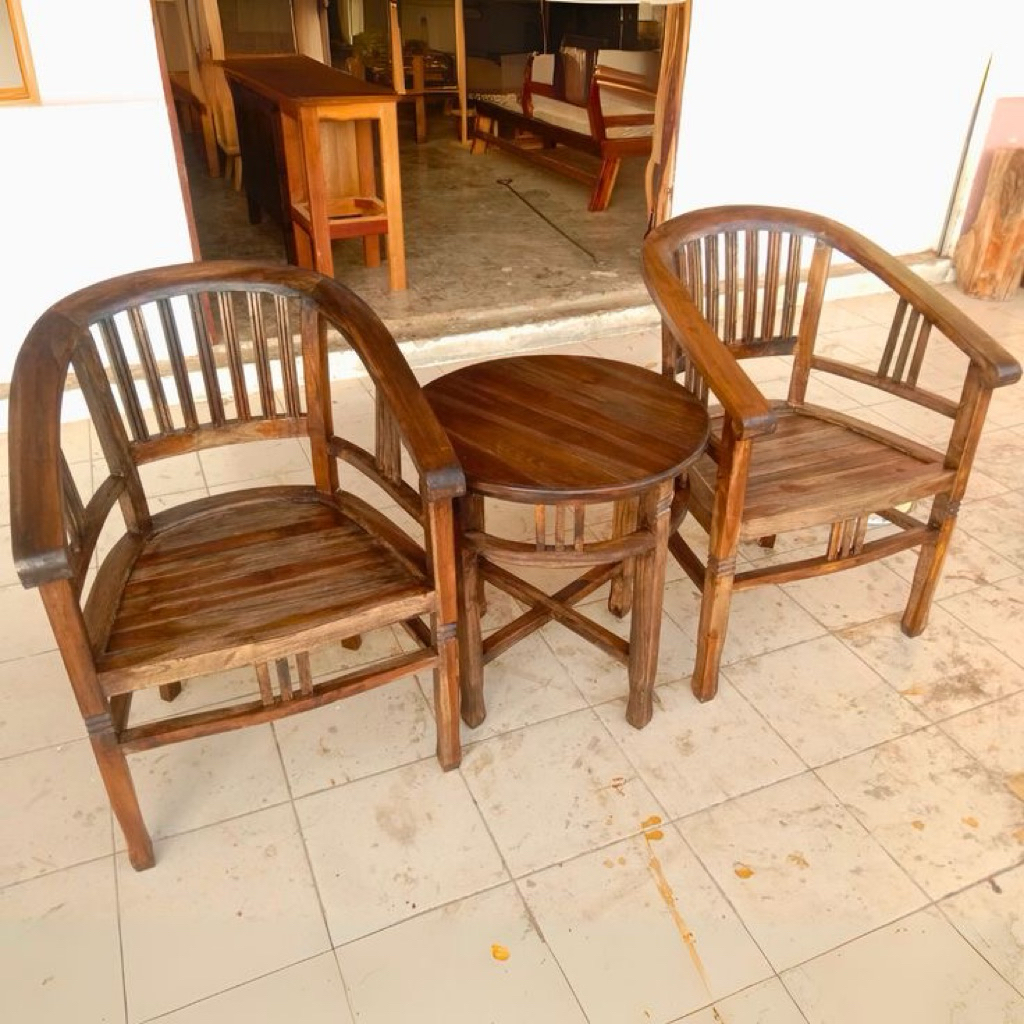 SET KURSI TERAS LENONG KAYU JATI KURSI LENONG