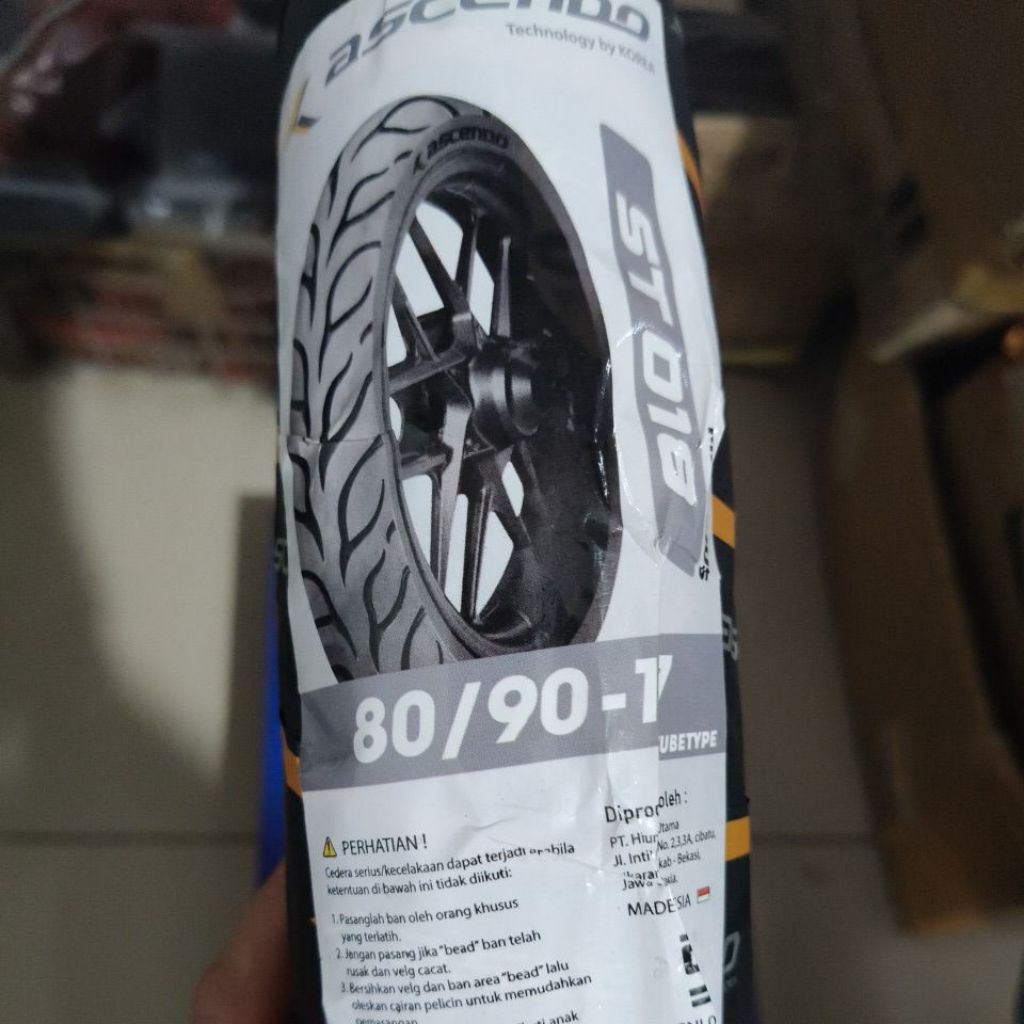 BAN LUAR ASCENDO 80/90-17 TT MAXIMUS NON TUBLESS