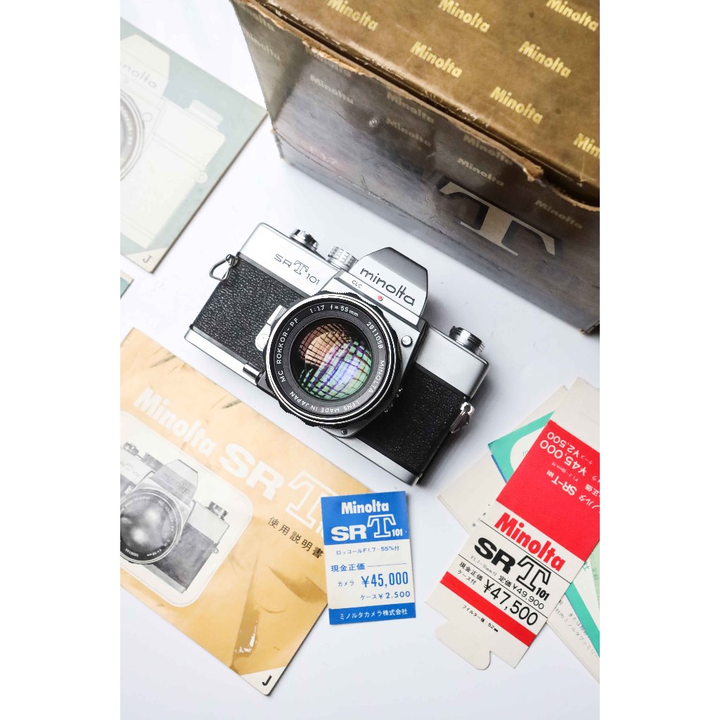 Kamera Analog Minolta SRT101 kit 55mm f1.7 MC Rokkor Barang Simpanan Toko
