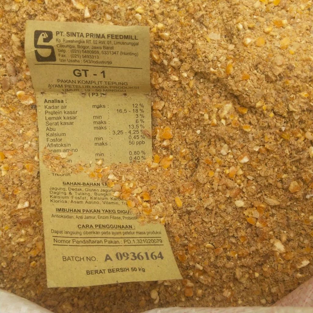 Shinta GT-1 Petelur 25KG & 50KG Pakan Ayam Petelur