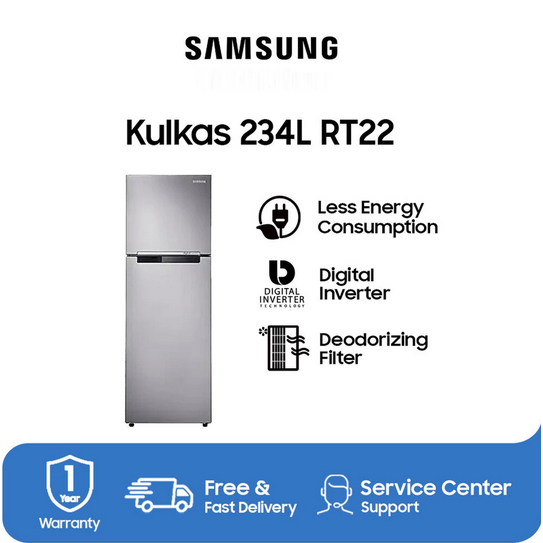 Kulkas Samsung RT22FARBDSA/SE Kulkas 2 Pintu Digital Inverter 234 Liter