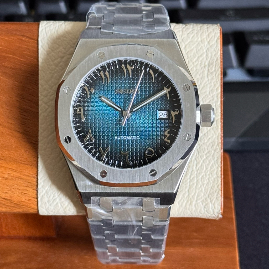 seiko oak arabic blue gradient nh35 automatic jam tangan elegan ready stock jakarta