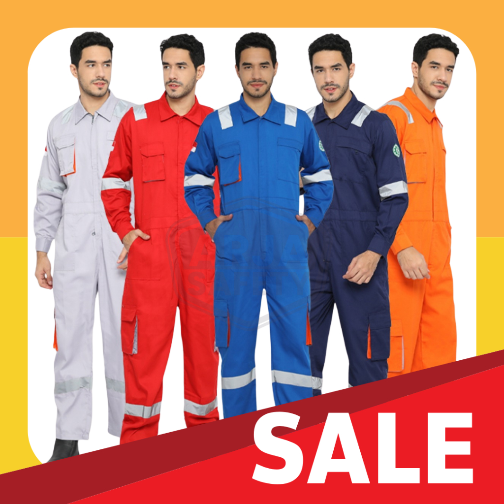 ARJA SAFETY [ FREE LOGO K3 & BENDERA ] Wearpack Safety Premium Coverall Terusan American Drill Baju 