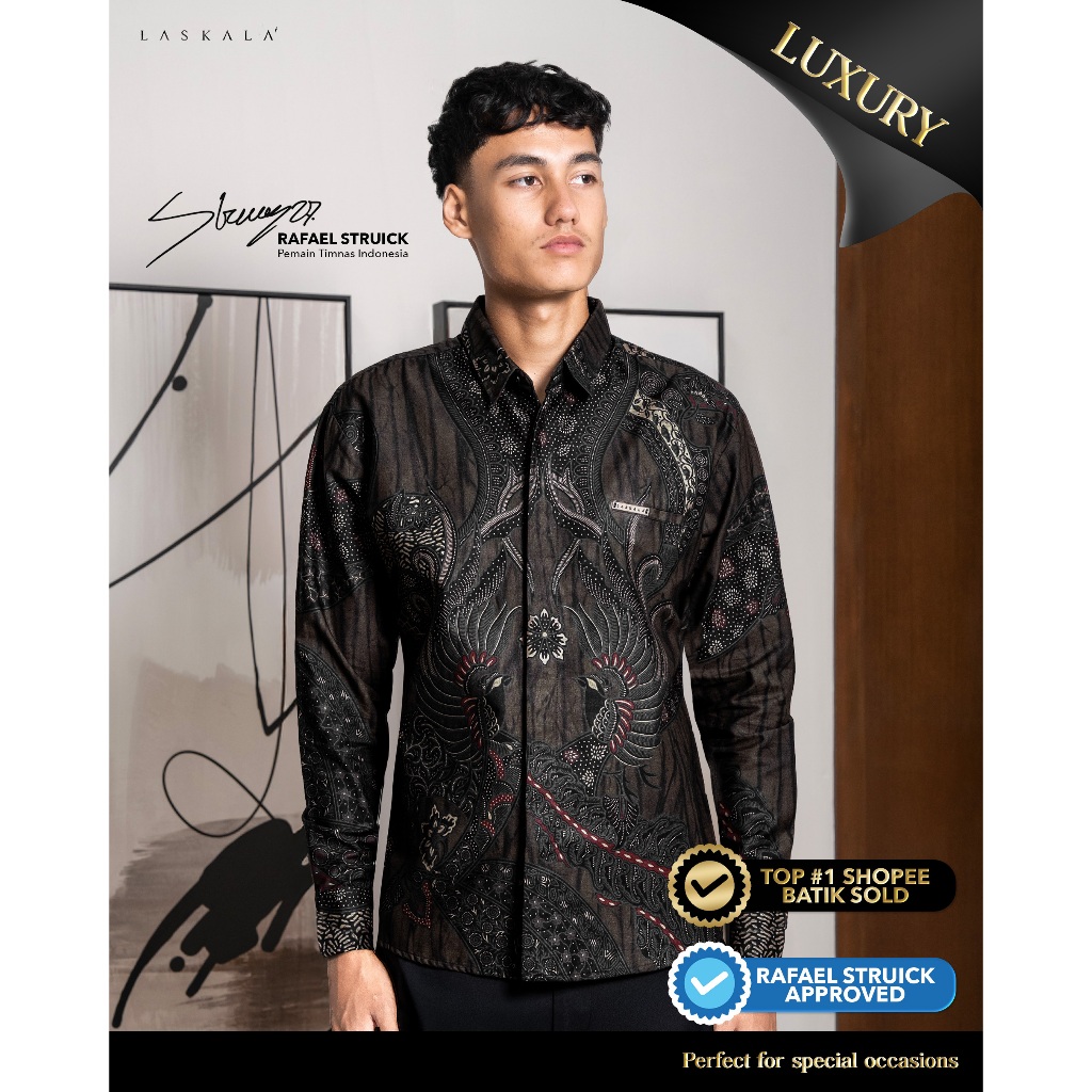 Laskala Batik Premium Tama Kemeja Batik Pria Slimfit Lengan Panjang