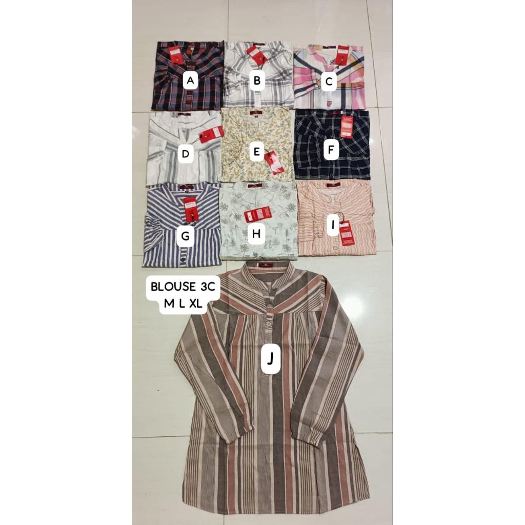 Blouse 3C Motif/blouse matahari/blouse 3cotton