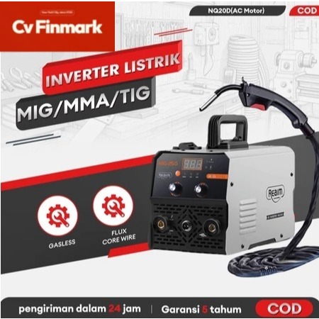 FINMARK - Reaim Mesin Las MIG-250 450 Watt: Inverter Tanpa Gas Efisiensi Tinggi, Set Lengkap Alat La